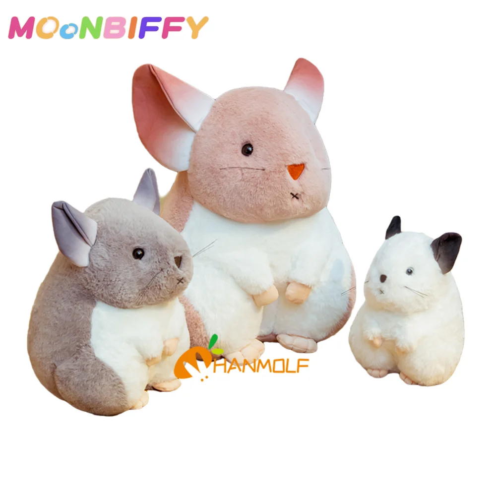 

25~35cm Adorable Hamster Rabbit Doll Plush Toy Like Real Mouse Bunny Simulation Animal Plushie Peluche Sitting Children Gift