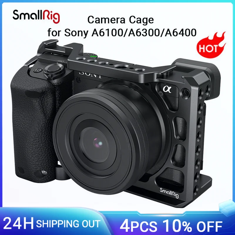 Клетка для камеры SmallRig DSLR A6400 с силиконовой ручкой и холодным башмаком, набор для Sony A6100 / A6300/ A6400 -3164