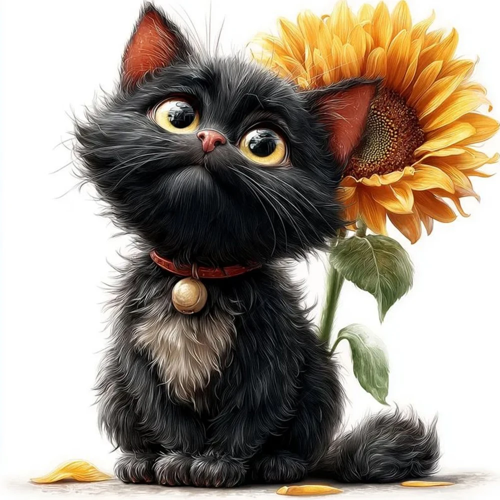 

1 шт., цветочный мультфильм, черный кот, украшение для комнаты, гостиная, спальня, украшение для туалета, наклейки на стену