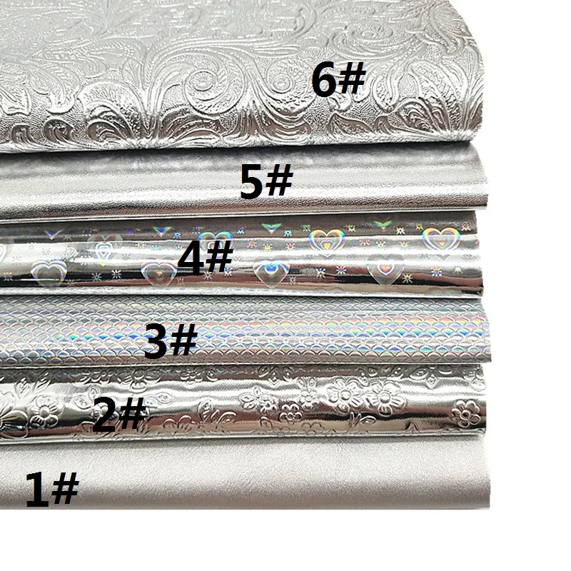 Набор из серебристой искусственной кожи с изображением рыбьей чешуи сердца и