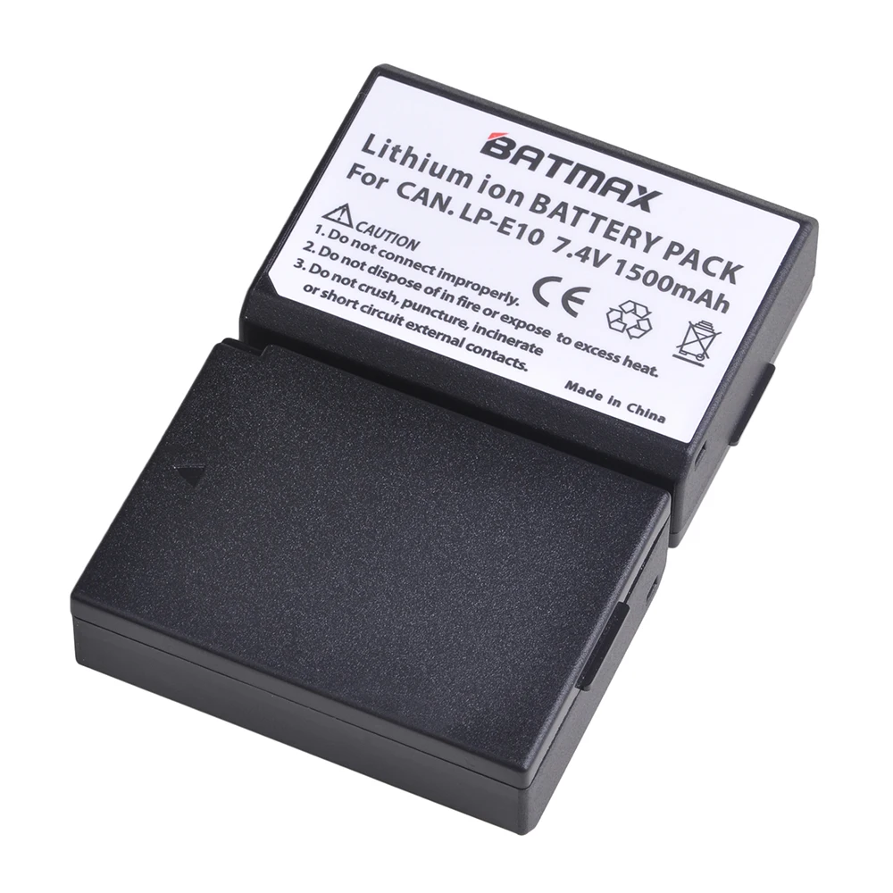 Фото Аккумулятор Batmax LP-E10 1500 мАч + зарядное устройство с двумя USB-портами и ЖК-дисплеем для Canon EOS 1100D 1200D 1300D Kiss X50 X70 X80 X90 Rebel T3 T5 T6 T7 №3