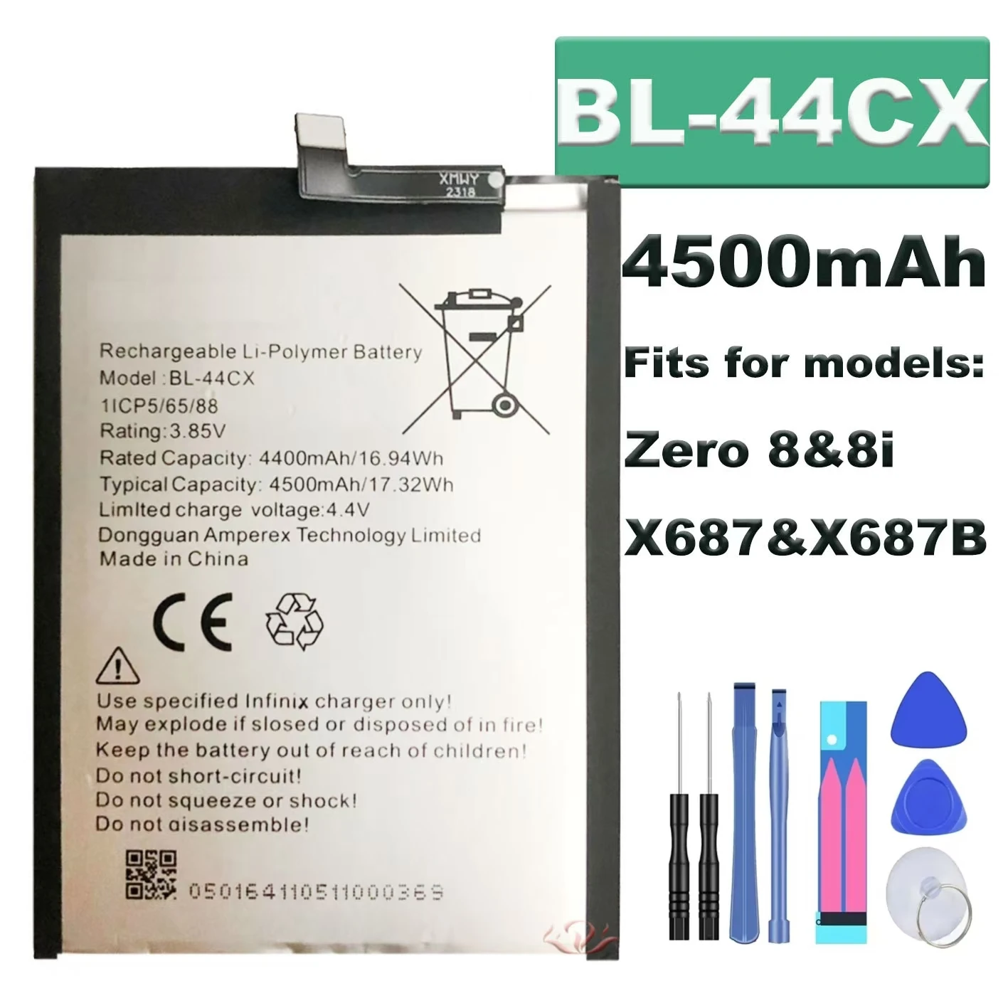 Для TECNO infic Zero 8/8i X687 BL-44CX Аккумулятор для сотового телефона замена батареи