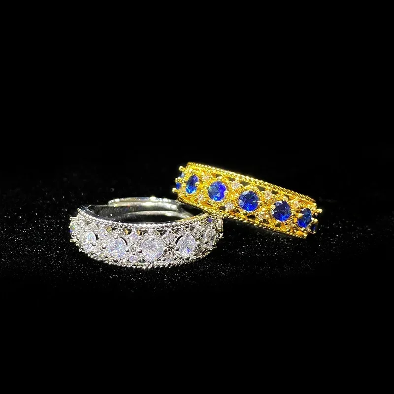 Высококачественное роскошное кольцо MDL в стиле муассанита с кружевным рядом