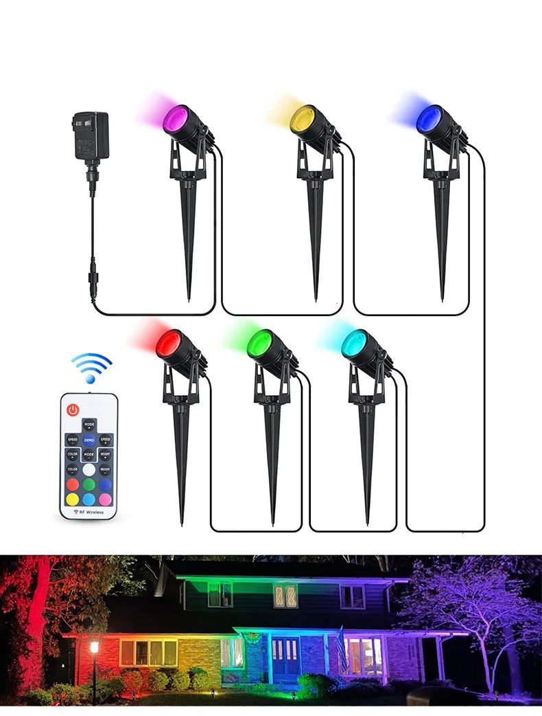 4 шт. 6 10 уличное водонепроницаемое светодиодное садовое освещение газонные