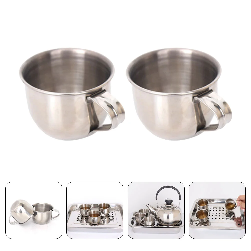 

Cup Mug Sake Cups Coffee Drinking Tea Water Metal Stainless Japanese Set Traditional Steel Mugs Camping Enamel Beverage