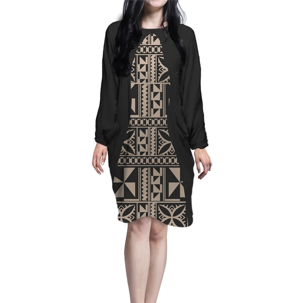 

Прямая поставка, летняя свободная ночная рубашка для женщин, полинезийское самоанское племенное ночное белье с татуировками, домашняя одеж...