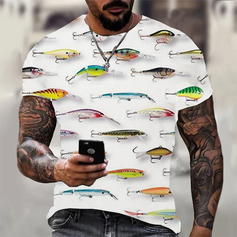 

2022 New 3d Lure Printing Fishing Competition Men's/women's T-shirts Wild Fishing Summer Fashion Personality Versatile футболка