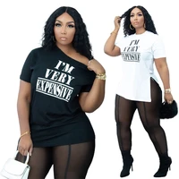 im very expensive printed women graphic t shirt summer fashion slit polyester o neck short sleeve femme casual tees plus size