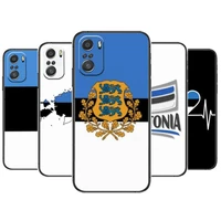 estonia flag for xiaomi redmi note 10s 10 9t 9s 9 8t 8 7s 7 6 5a 5 pro max soft black phone case