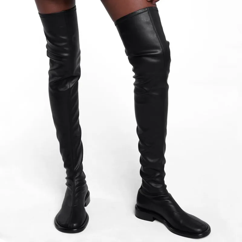 

Женские эластичные сапоги, привлекательные черные рыцарские сапоги, зимние новые длинные сапоги 2022, эластичные повседневные модные женски...