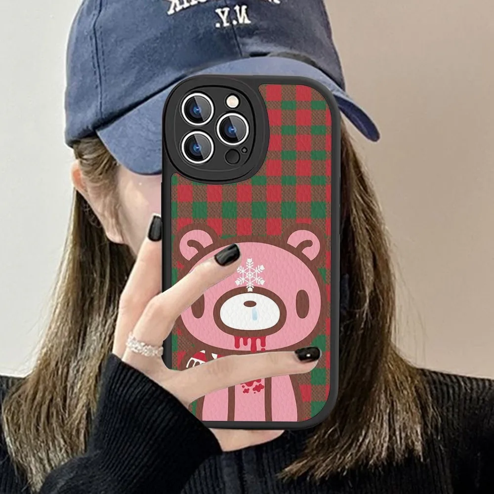 Cartoon G-gloomy Bear Phone Case Hard Leather For iPhone 16 15 14 13 12 Mini 11 Pro Max Xs X Xr 7 8 Plus Fundas