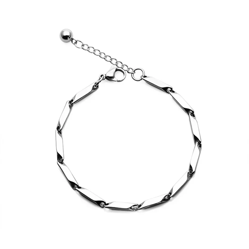 Браслет из нержавеющей стали с шармами для мужчин и женщин цепочка бусинами