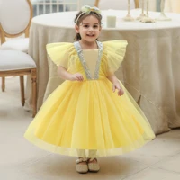 newborns wedding 1 years birthday dresses for baby elegant party sequins bow tutu christening gown kids children pageant clothes