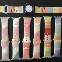 lucky printing strap for apple watch band 44mm 40mm 38mm 42mm 45mm 41mm silicone wristband for iwatch 7 6 5 4 3 se accessories