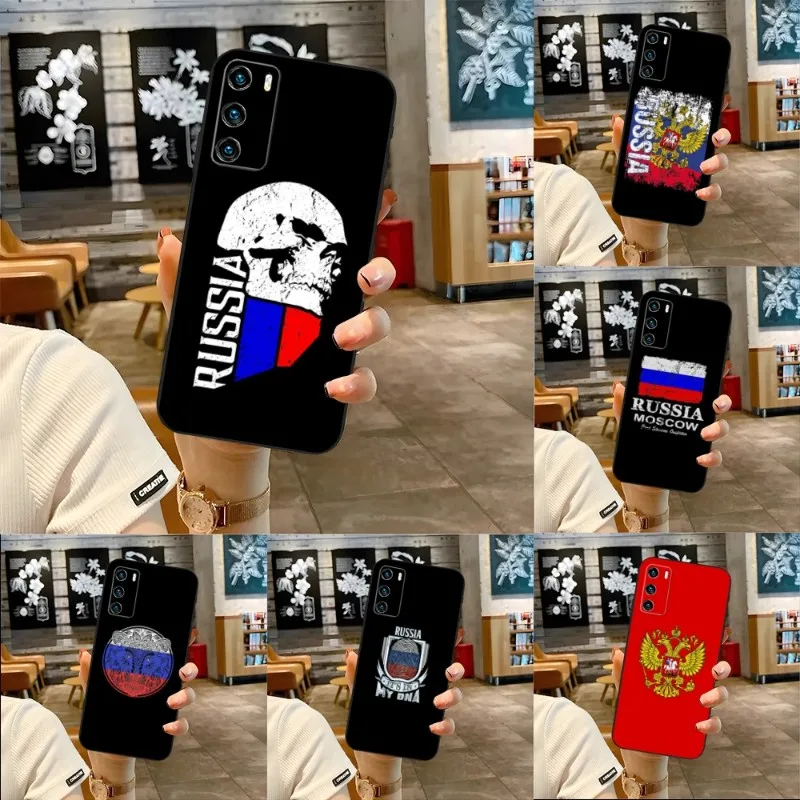 

Russia Flag Emblem Phone Case For Huawei Mate 40E 40Pro 30 20 10 9 8 Pro S 20X 5G Plus G9Plus Magic3 Pro Nova 7i 7 Pro SE Cover