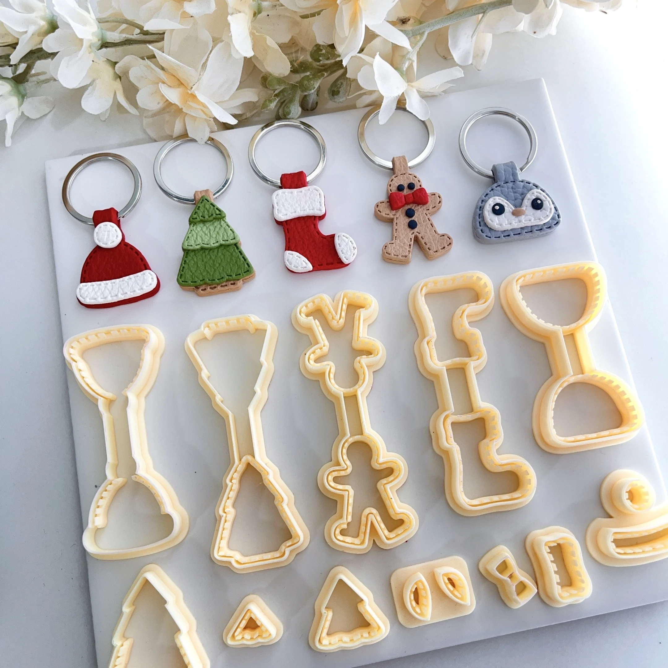 Мягкий трапециевидный брелок Рождественская полимерная фотография глина для