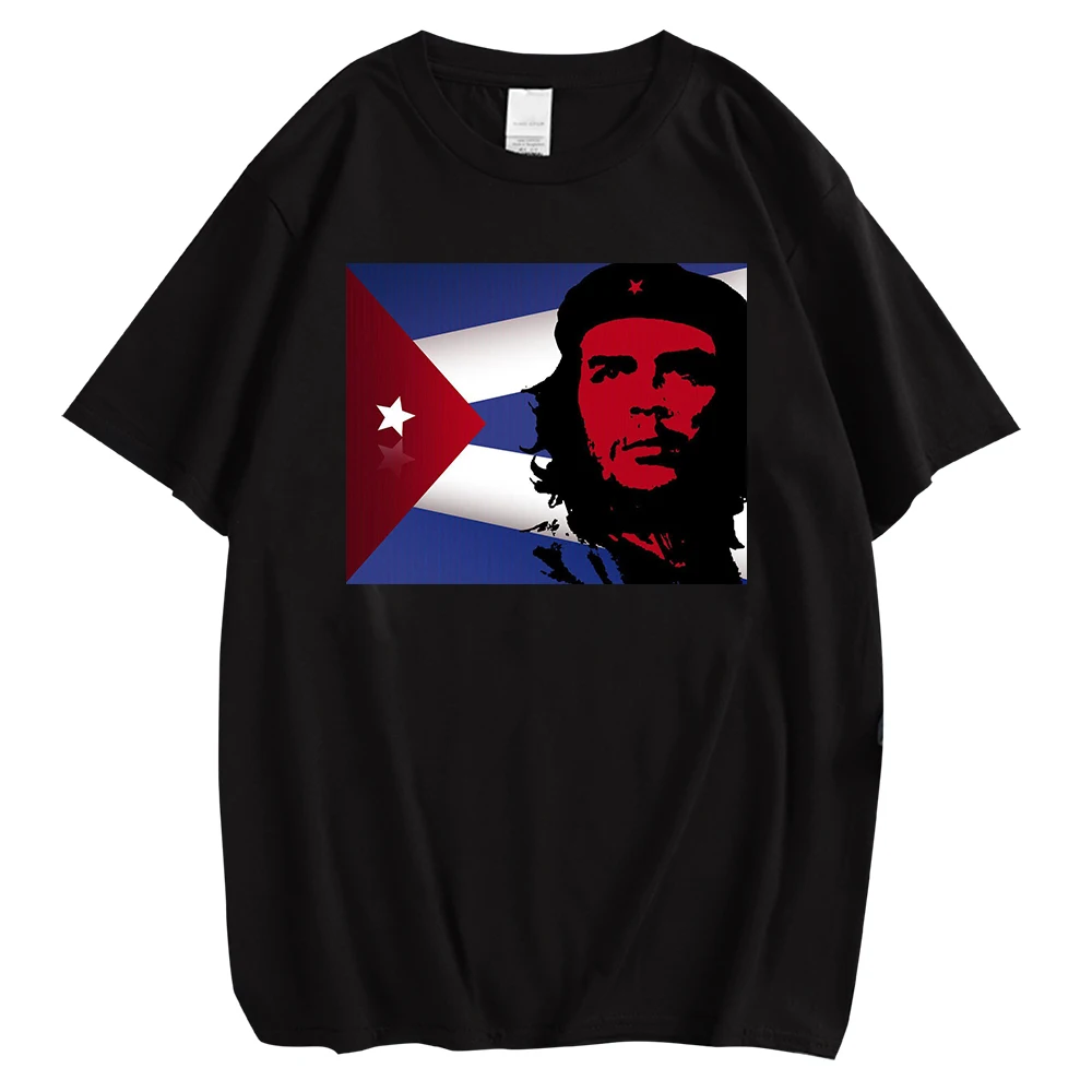 Модные мужские футболки CLOOCL Che Guevara нагрудные с принтом черные хлопковые топы