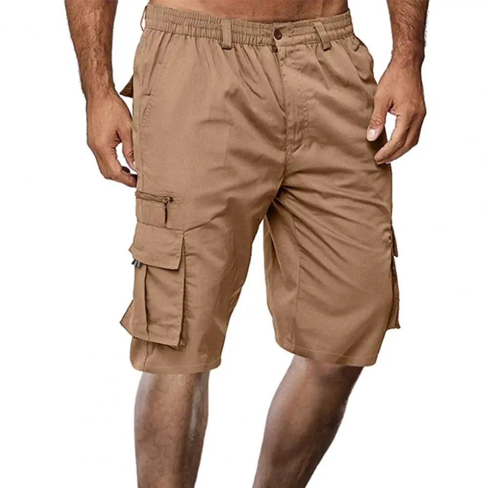 

Pockets Great Casual Summer Trousers Comfortable Summer Shorts Solid Color for Dating