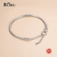 roru authentic 100 925 sterling silver 18cm snake chain bangle bracelet for women luxury charm diy jewelry gifts 2022 new