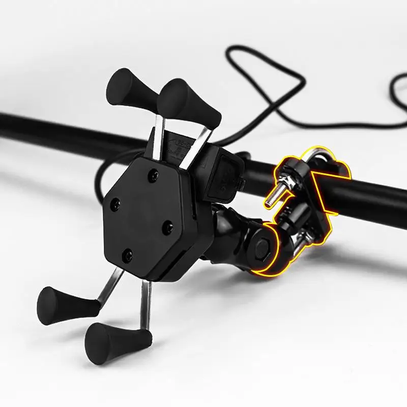 

Motorcycle U-shaped Base Rearview Mirror Fixed Ball Head Thin Tube Mobile Phone Bracket Handlebar U-lock