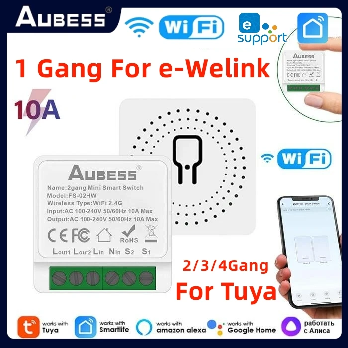 

Умный выключатель с Wi-Fi, 1/2/3/4 клавиш