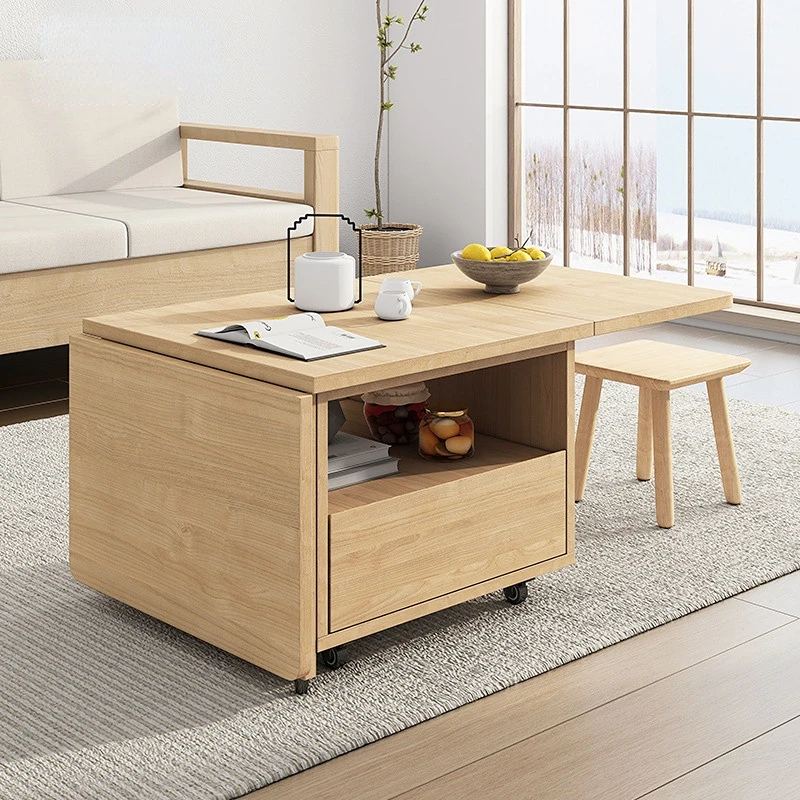 

Folding Coffee Table Simple Small Apartment Living Room Side Table Movable Small Coffee Table Dual-Use Children's Dining Table