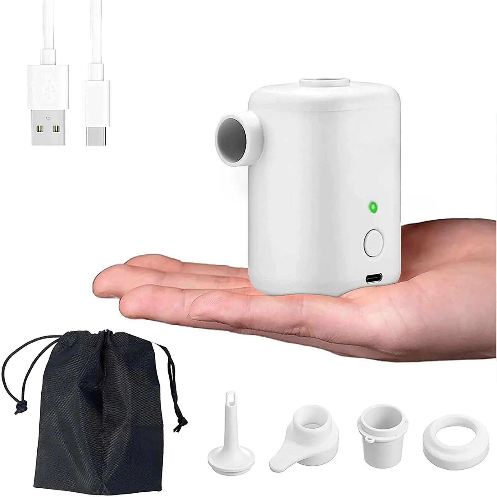 

Portable Air Pump Electric USB with 1500mAh Rechargeable Battery Inflator Household Bed Mattress Swim Pool Air Floats