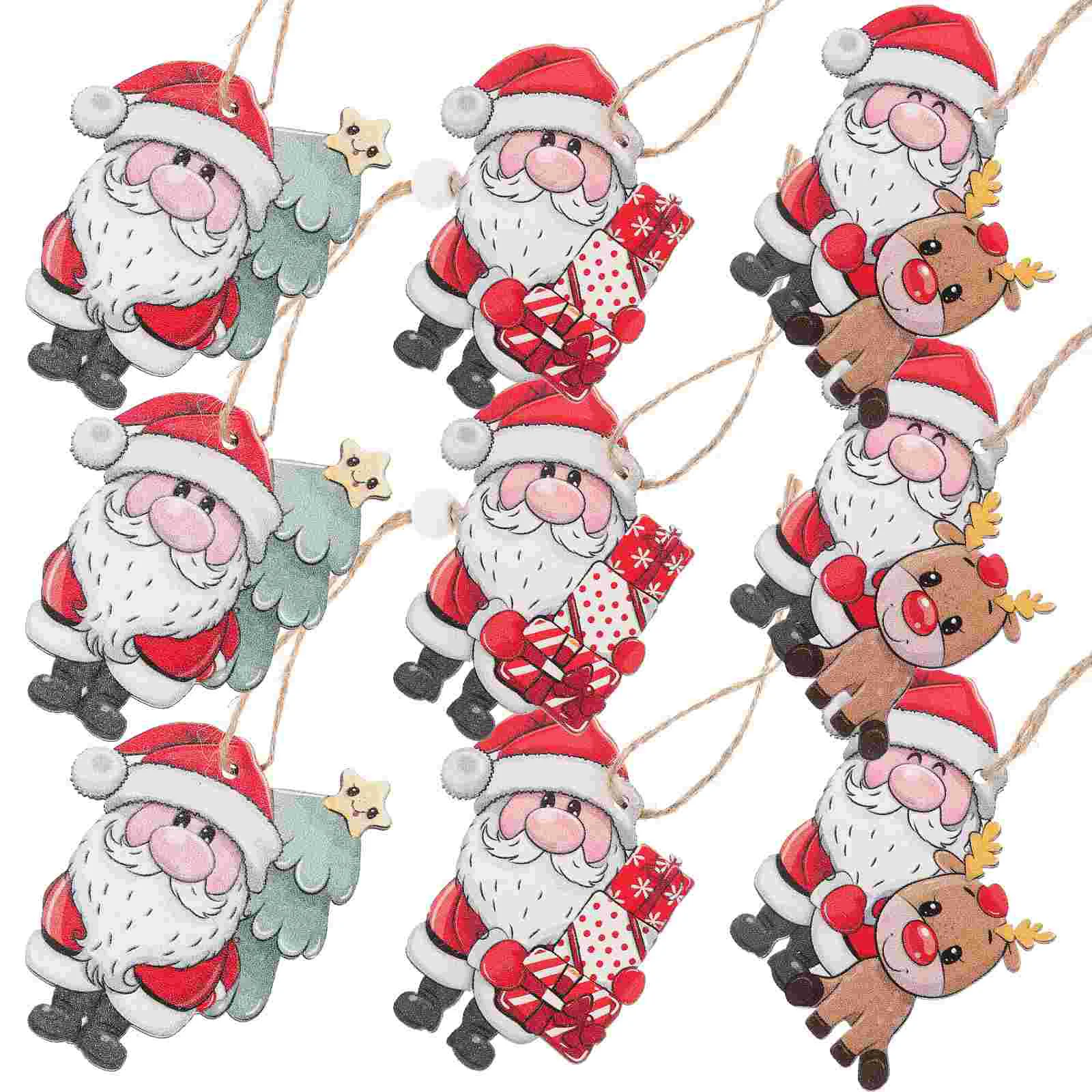 

9 Pcs Christmas Tree Hanging Ornament Ornaments Party Decor Xmas Pendant Decors