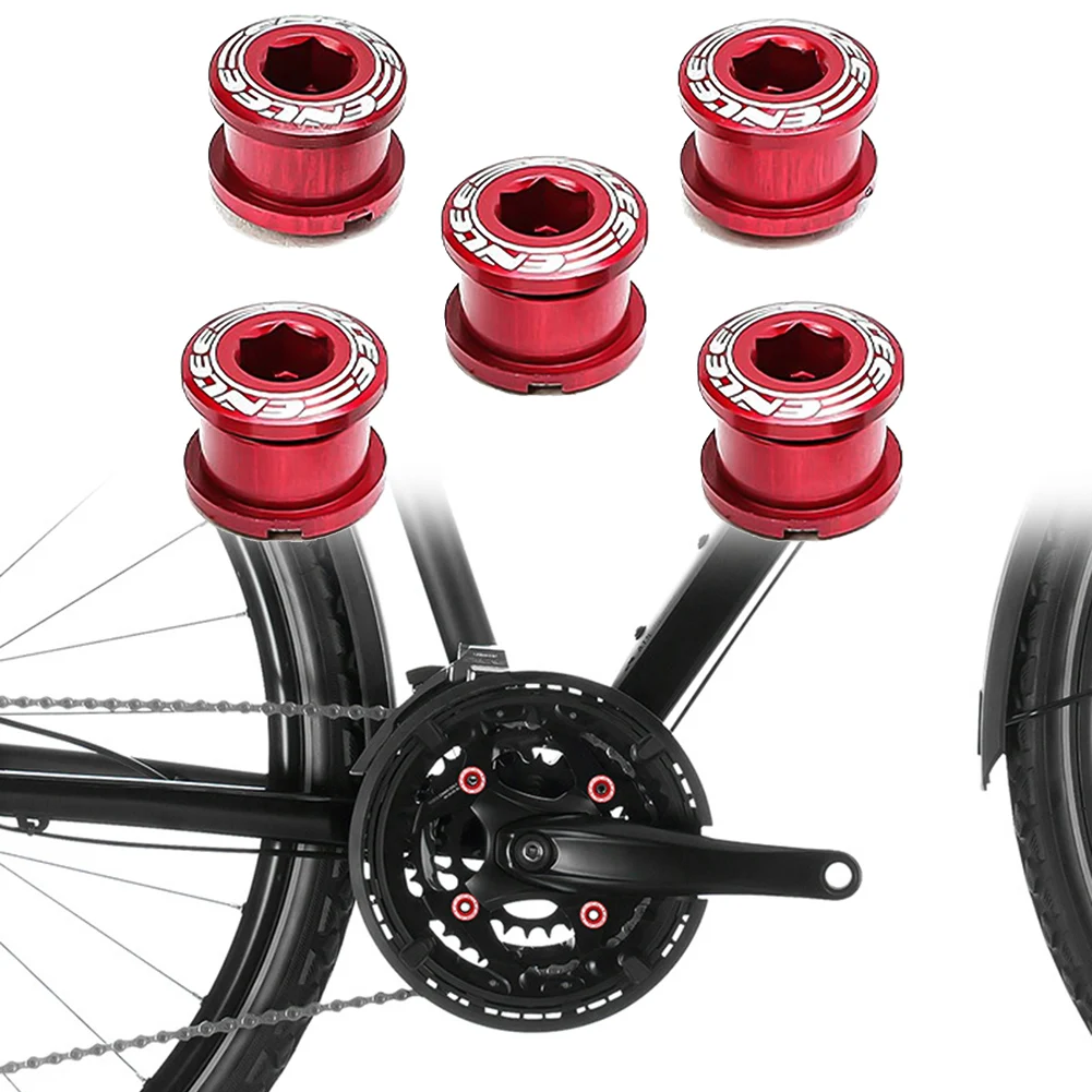 

5Pcs Mountain Bike Disc Nails Screws Aluminum Alloy Single/double Disc Nails Red Tooth Plate Screws Cycling Parts Accessories