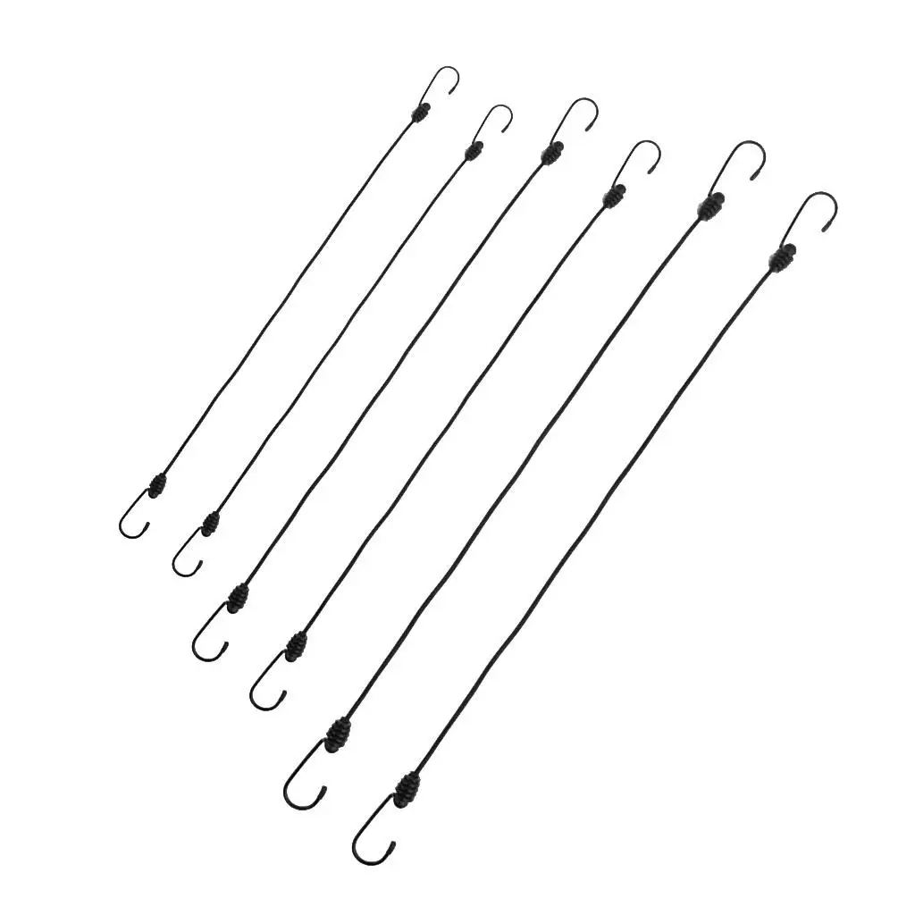 

6 Pieces/ Set 18'' 24'' & 30'' Unstretched Length tie Straps with Hook outdoor Luggage Bike Rope