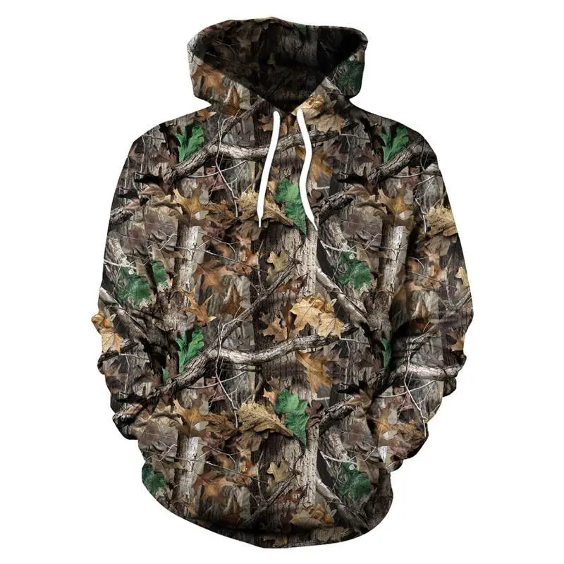 2023 Spring and fall Maple leaf camouflage 3D Hoodie Man Outdoor Woman Hunting Camps Hunting Unisex Clothes Belonging Mantel