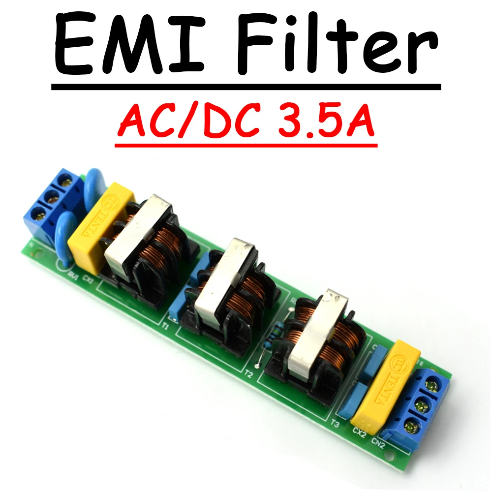 

3.5A EMI Filter DC/AC 110V 220V EMI Power Filter Noise Impurity Purifier Filtering FOR Audio decoder Amplifier