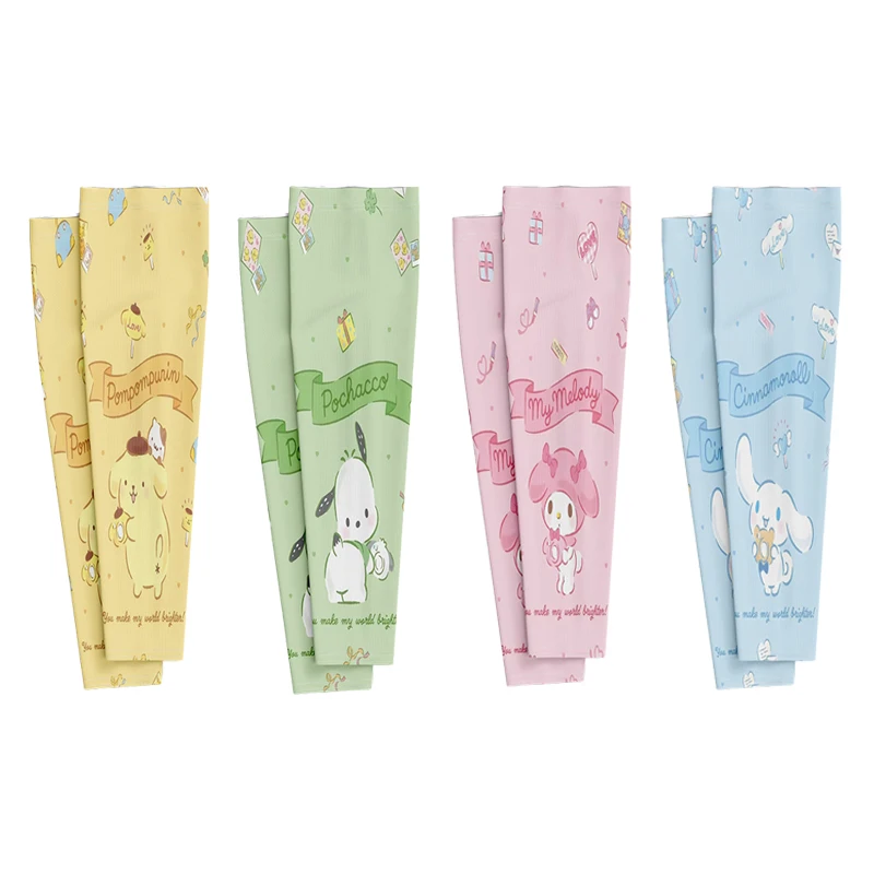 

Cartoon Sanrioed Anime Cinnamoroll My Melody Purin Dog Pochacco Kawaii Cute Summer Sunscreen Sleeves Ice Sleeves Girl Gift