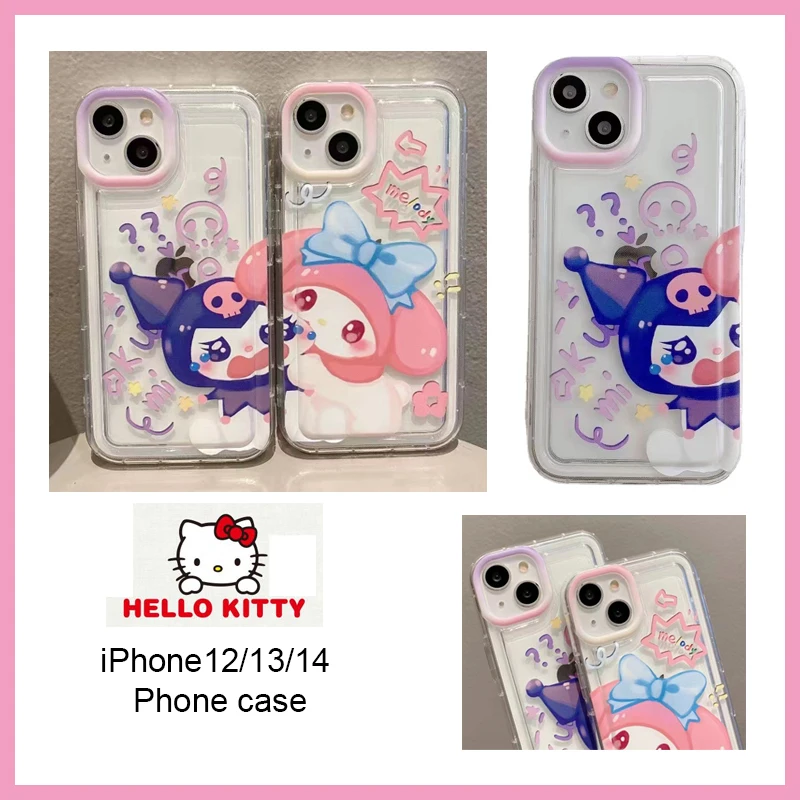 

KAWAYI Sanrio Kuromi Melody iPhone12/Pro Чехол Для Телефона силиконовый с защитой от падения мультяшный персонаж аниме Рождественский подарок на день рожден...