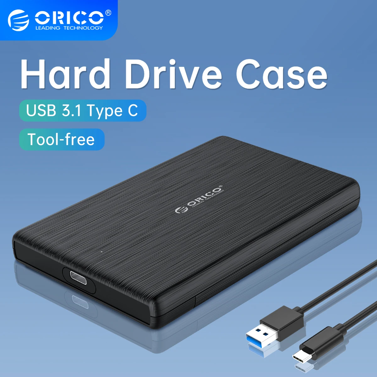 

ORICO 2,5 дюймов HDD чехол SATA3.0 к USB 3,1 Type-C футляр для внешнего жесткого диска чехол Корпус для 7-9,5 мм HDD SSD диск коробка поддержка UASP