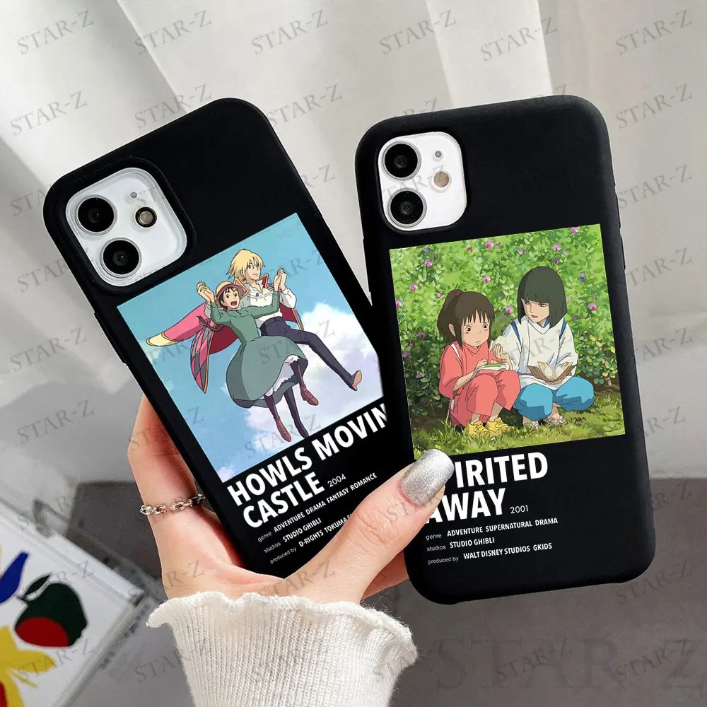 Spirited Away Howls Moving Castle Soft Silicone Phone Case for Apple Iphone 14 Pro MAX 13 12 11 XS XR 7 8 Plus X Cases Cover