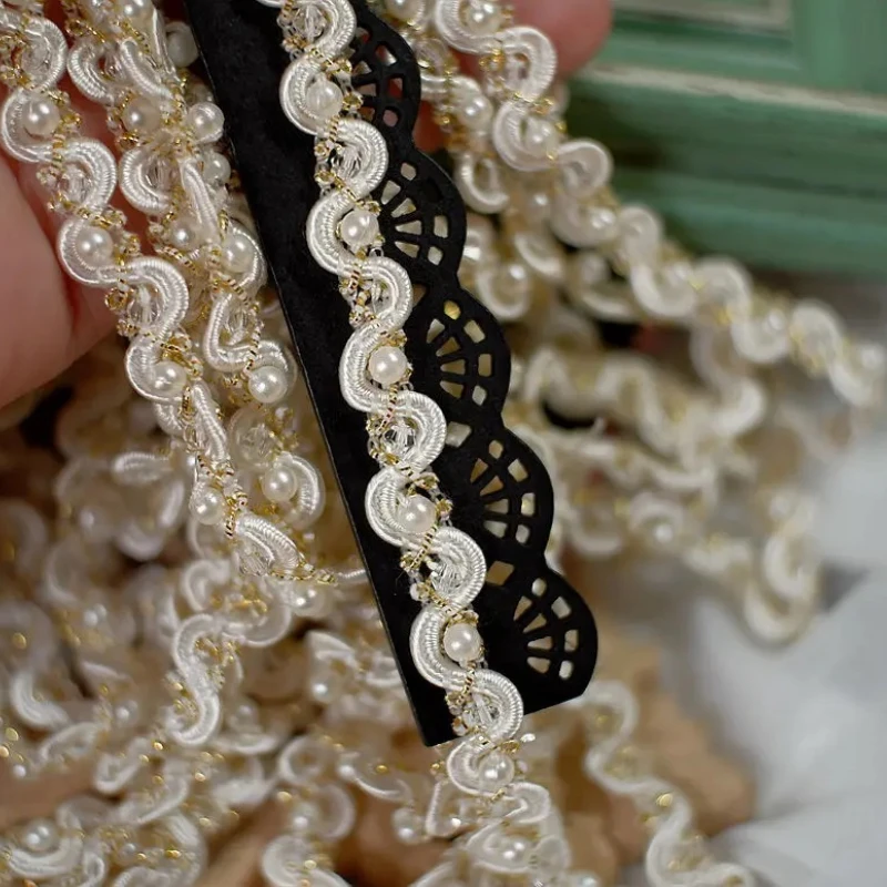 Лента с кружевной отделкой из белого жемчуга и бисера африканская ткань для