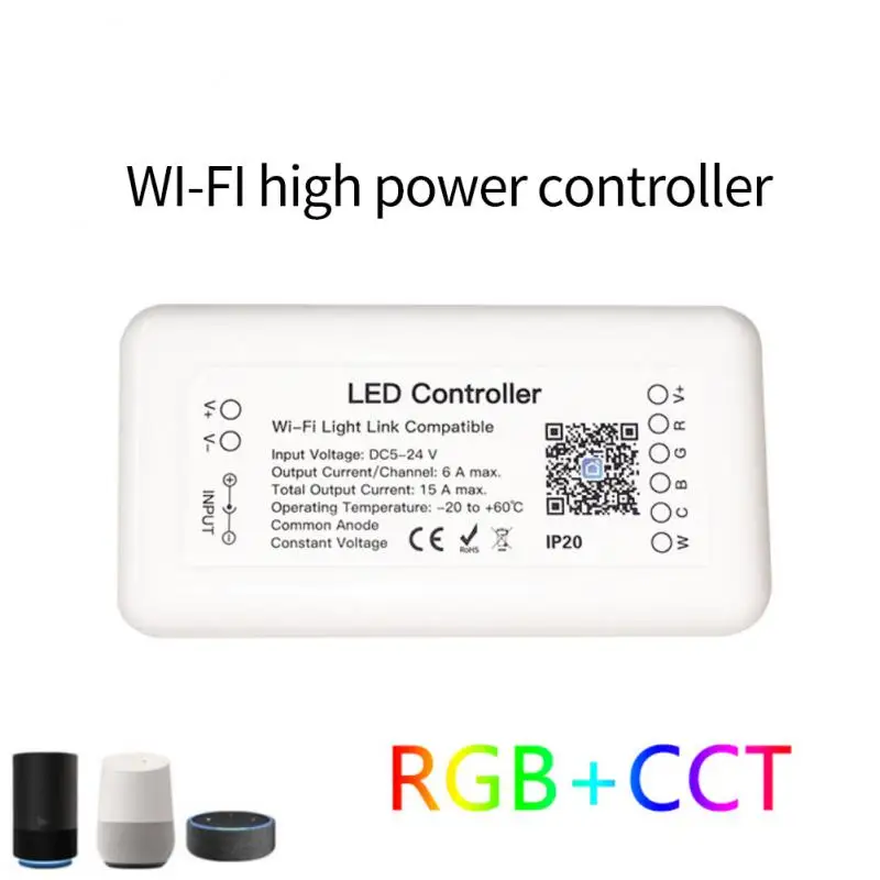 

Умный контроллер светодиодной ленты Tuya Zigbee 3,0 RGB + CCT, 6 контактов