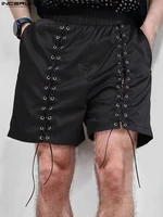 incerun men shorts sleeve lace up drawstring loose summer joggers casual men bottoms 2022 streetwear fashion leisure shorts 5xl