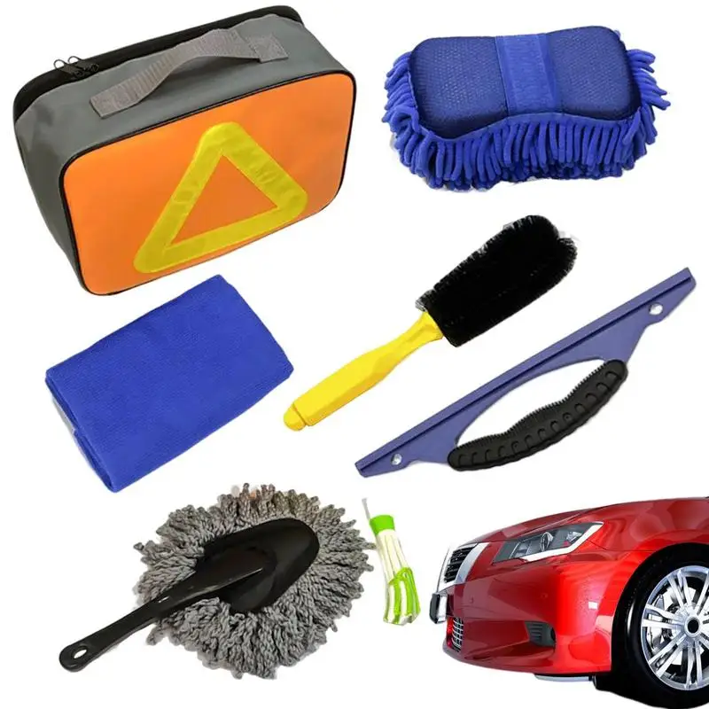 

Car Detailing Kit 7 Pcs Car Cleaning Brush And Sponge Pads Set Multipurpose Car Cleaning Tools Kit For Interior Exterior Wheel