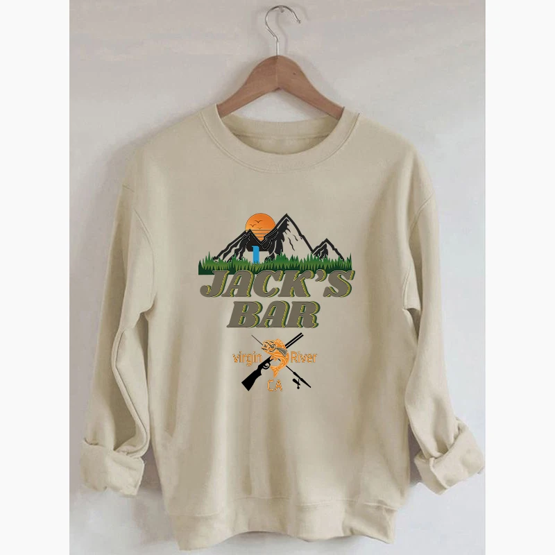 

Женская винтажная хлопковая толстовка с длинным рукавом и принтом в стиле ретро Rheaclot Jack's Bar