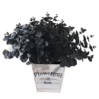 realistic black eucalyptus leaf unique eucalyptus leaf plant branches stems diy flower arrangements decor vase filler floral