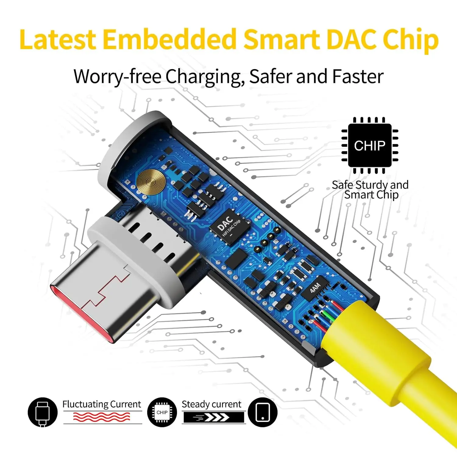 Угловой кабель 90 градусов для быстрой зарядки игр USB-кабель типа C 6A Xiaomi Redmi Note POCO F5