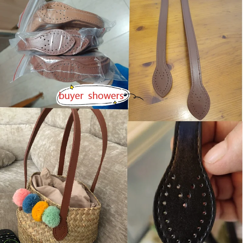 1 Pair 60cm Bag Strap Luxury Designer PU Leather Bag Handle for Handbags Shoulder Bag Replacement Purse Belts DIY Accessories