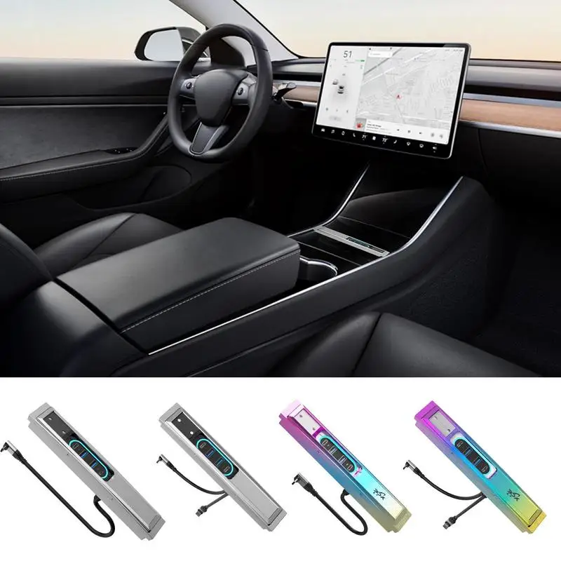 

Автомобильная док-станция для быстрой зарядки, док-станция для освещения центральной консоли, умный датчик, порт USB-C для автомобильного слайда, адаптер крышки