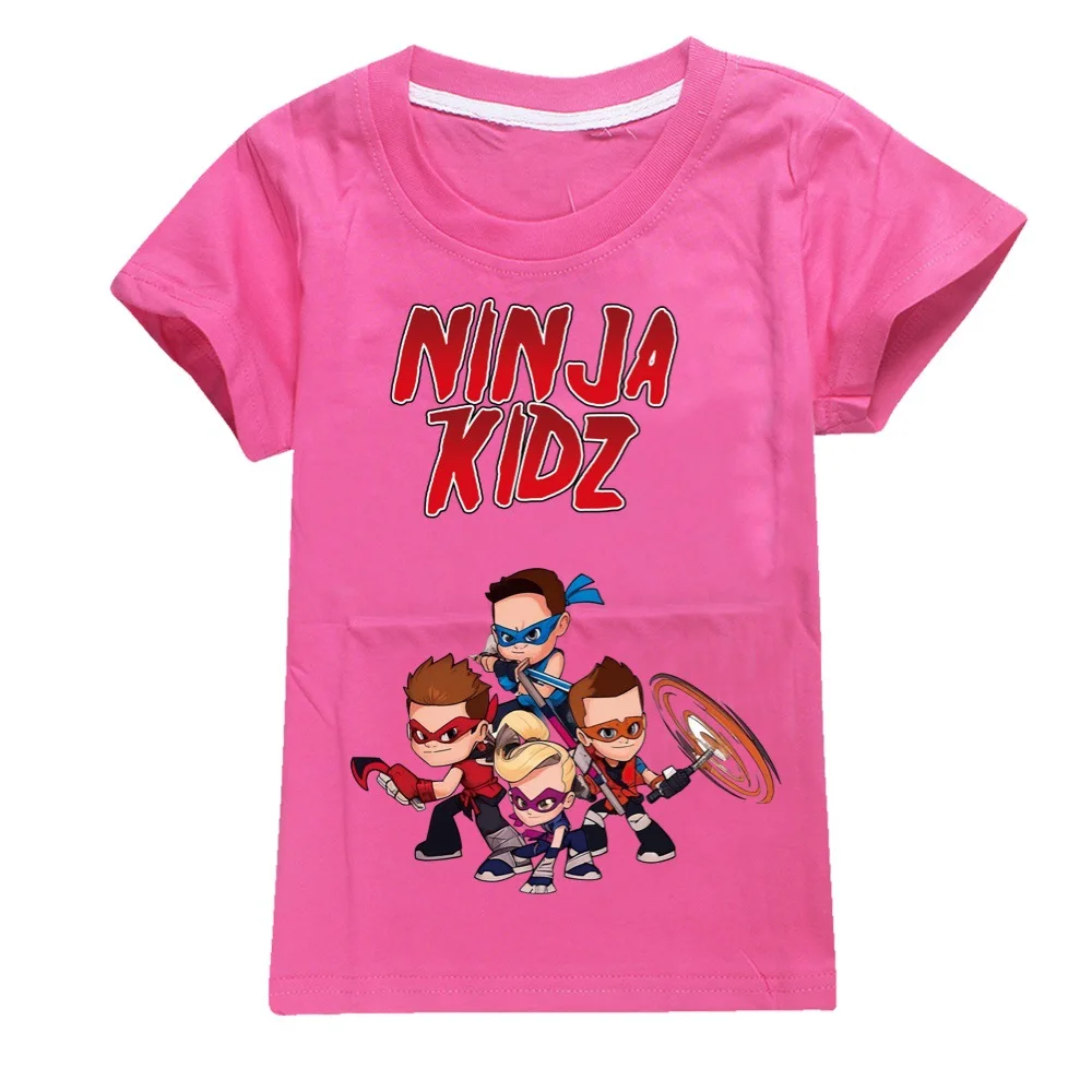 Хлопковые футболки NINJA KIDZ для мальчиков и девочек летние детские костюмы в стиле
