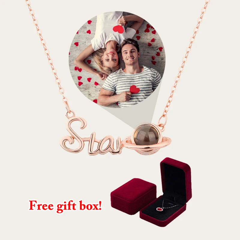 S925 Silver Star Necklace Custom Photo Projection Necklaces For Women 2023 New In Fashion Design Accessories Girlfriend Gifts