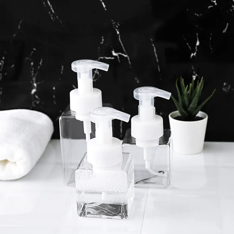 

2023 250/400ml Soap Foaming Pump Bottle Plastic Mini Refillable Shampoo Body Wash Lotion Dispenser Empty Travel Cosmetic Bottle