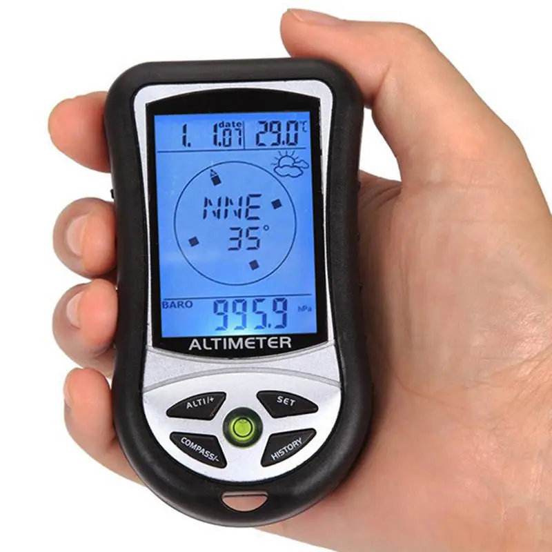 

Electronic Altimeter Compass Hand-held Altitude Gauge Thermometer Outdoor Fishing Barometer Without Batteries Fishing Tool