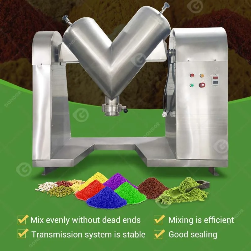 Смешанный блендер для сухой пищи Kava Masala смеситель угля V-Type 50 кг